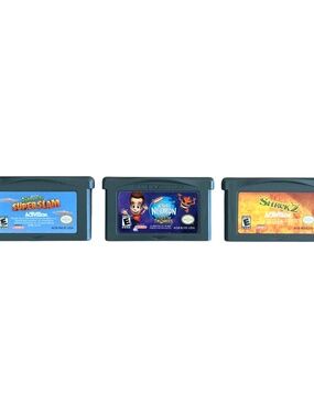 Gameboy Advance Game Bundle Lot of 3 Shrek Shrek 2 Jimmy Neutron Cartridge Only